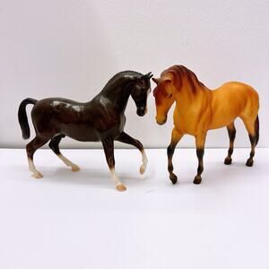 Vintage Breyer Horses Classic Series Lot Of 2 Dimension 1:12 Black Roan Brown
